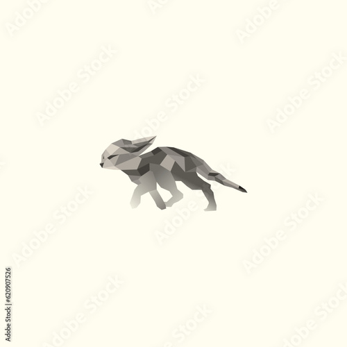 Fennec Fox logo design with geometri concept