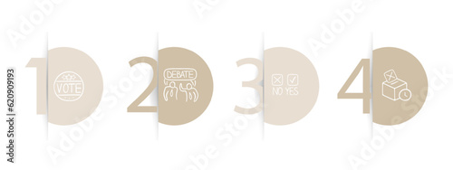 Debate line icon. Dispute, elections, politics, disputes, opinion, discussion, position. Pastel color background. Vector line icon