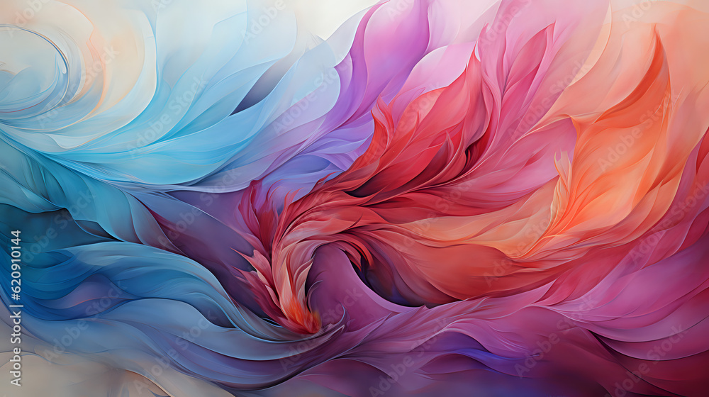 abstract background with feathers, motion, spectrum, detail, nature, AI generated