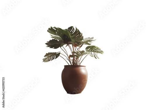 鉢植え観葉植物の美しさ（切り抜き） No.035  Beauty of potted houseplants (clipping) Generative AI