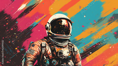 astronaut pop art retro