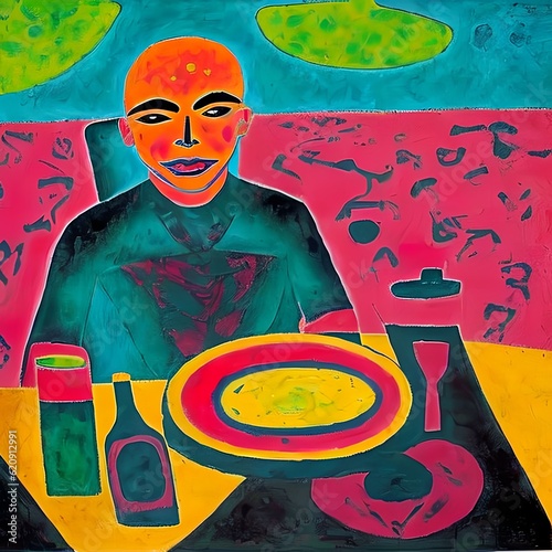 Man sitting at a table with...