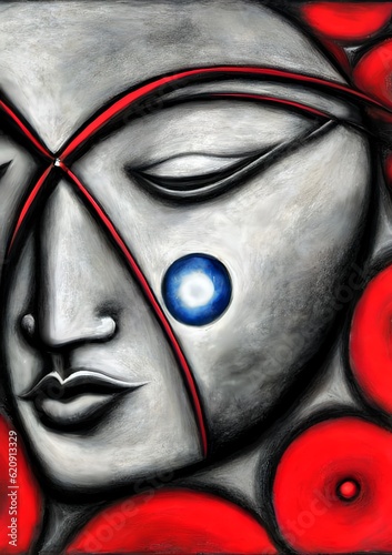 Abstract female face. Charc...