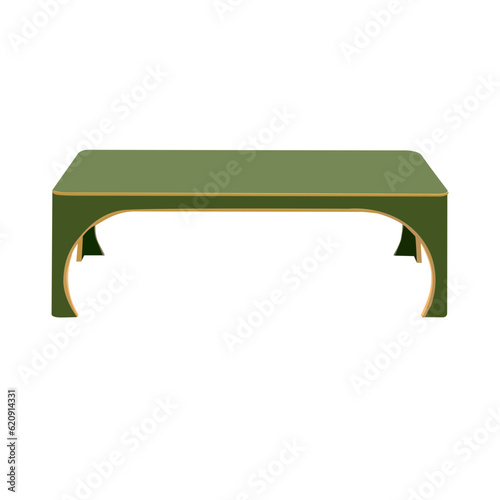 Realistic white table isolated on transparent background. White office table with shadow. Vector illustration