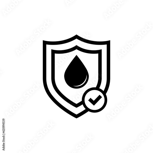 Waterproof icon. Water repellent surface symbol concept isolated on white background. Vector illustration