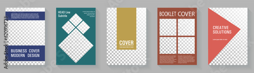 Colorful cover page template premium vector collection. Promotion publication mockups. © SunwArt