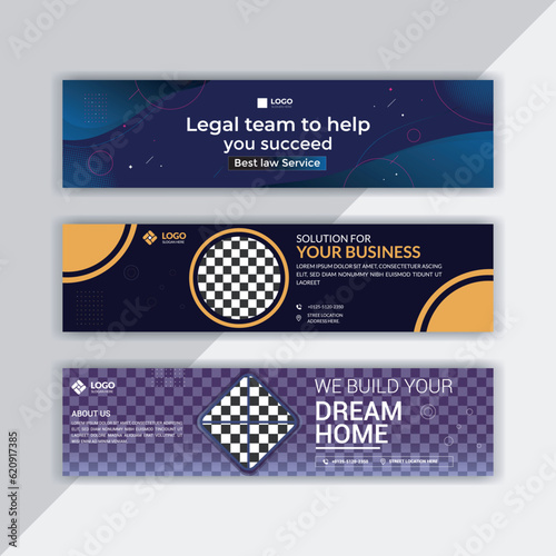 Linkedin cover banner design corporate and clean templet
