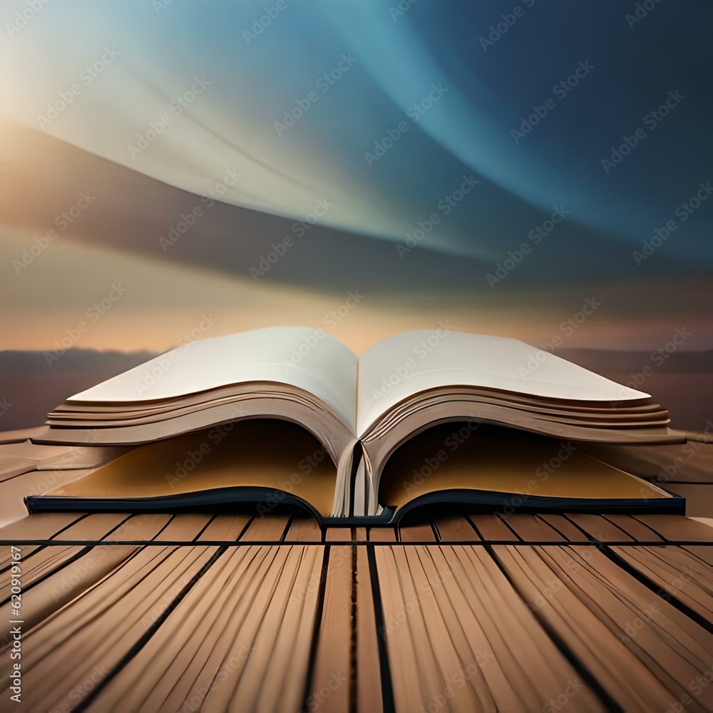 open book on sky background. open book on sky background.