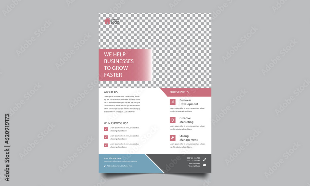 Obraz premium Digital Marketing Agency Flyer, Business Marketing Flyer, corporate Business Flyer Template Design.