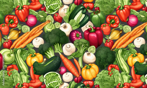  a lot of different vegetables that are on a table together. generative ai