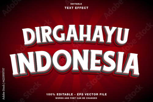 Dirgahayu Indonesia text style effect editable