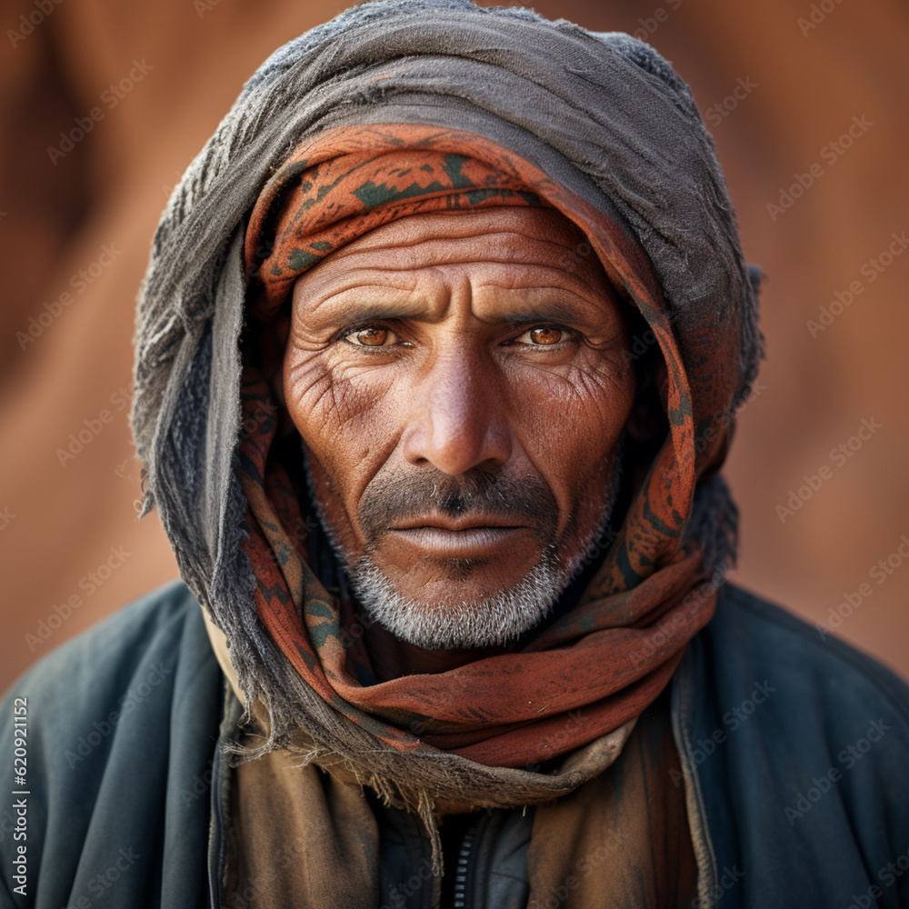Portrait of a berber man. Generative AI.