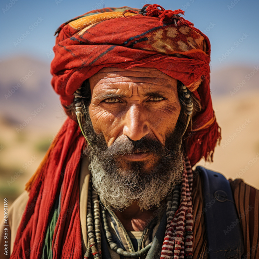 Portrait of a berber man. Generative AI.