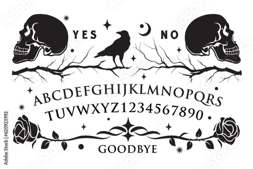 Fototapeta Graphic template inspired by Ouija Board