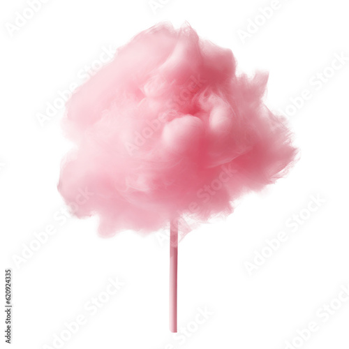 Fotografia Pink cotton candy isolated. Illustration AI Generative.