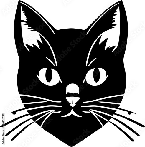 head mask black cat on a white background