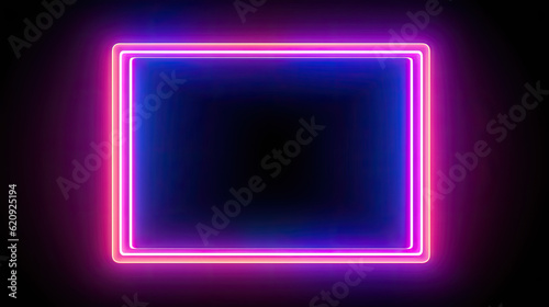 Neon Glow: Striking Square Rectangle Picture Frame with Colorful Motion Graphics