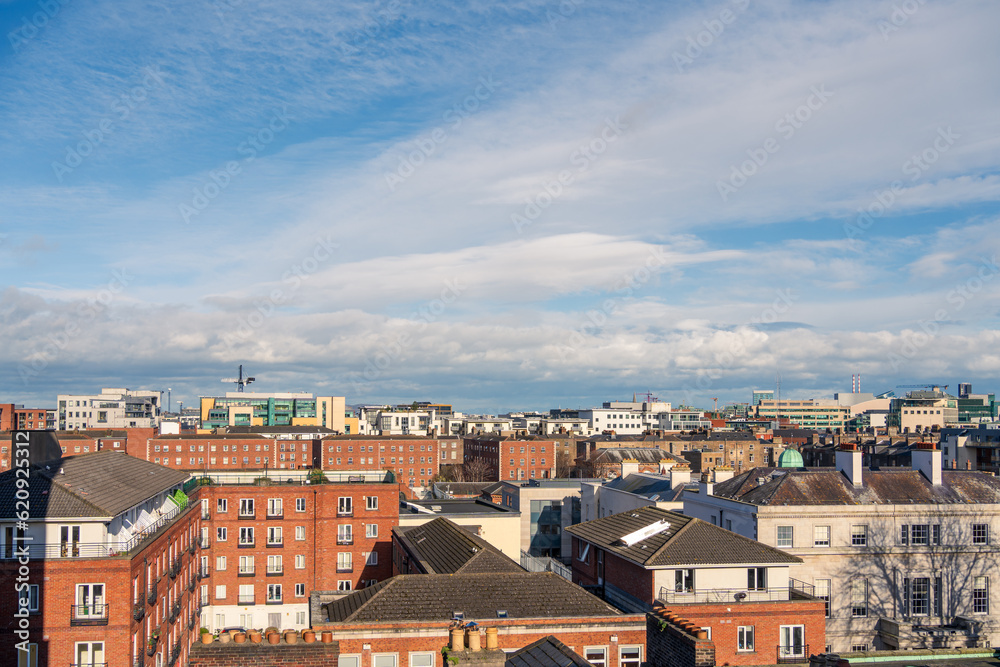 Naklejka premium View over the roofs of Dublin