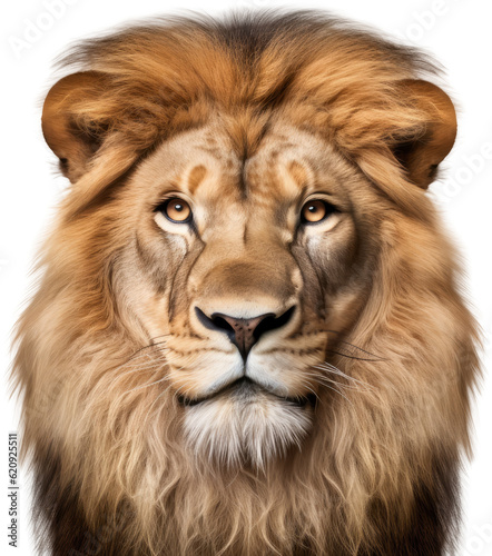Head of beautiful lion with rich mane - picture in style of studio portrait © Jaroslav Machacek