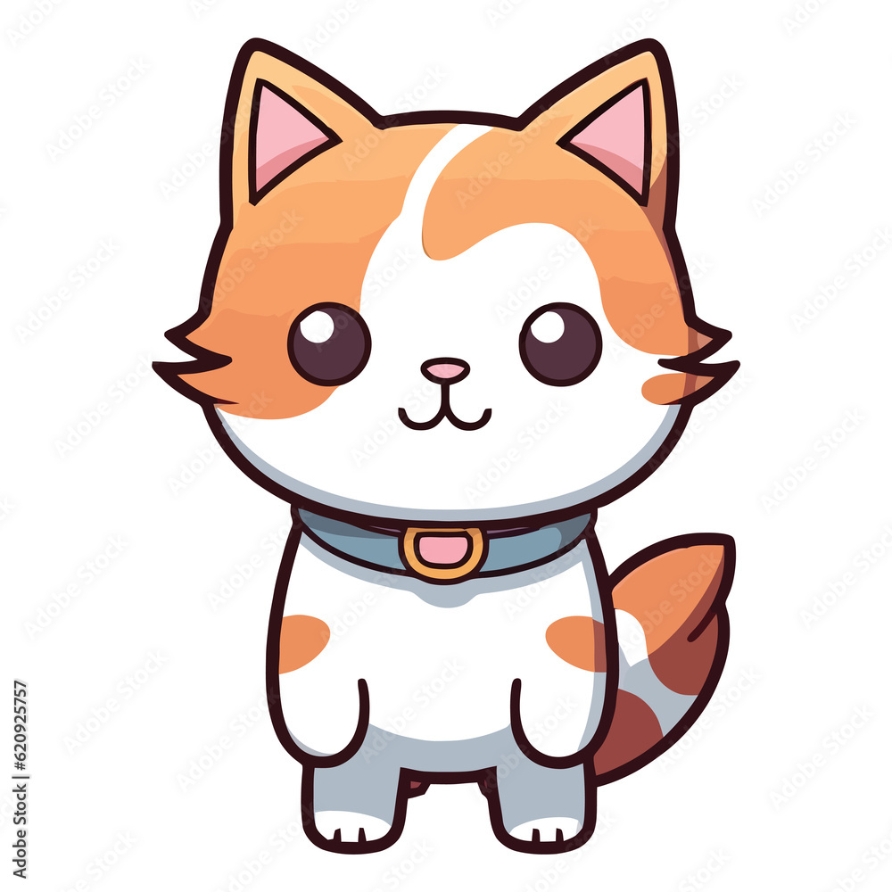 Serenading Delight: Charming Cat in a Captivating 2D Illustration Serenading Delight: Charming Cat in a Captivating 2D Illustration