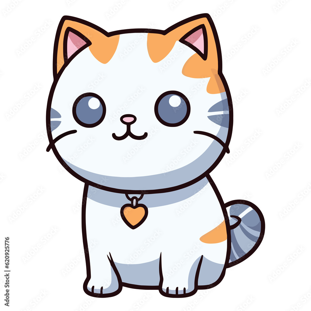 Serenading Delight: Charming Cat in a Captivating 2D Illustration Serenading Delight: Charming Cat in a Captivating 2D Illustration