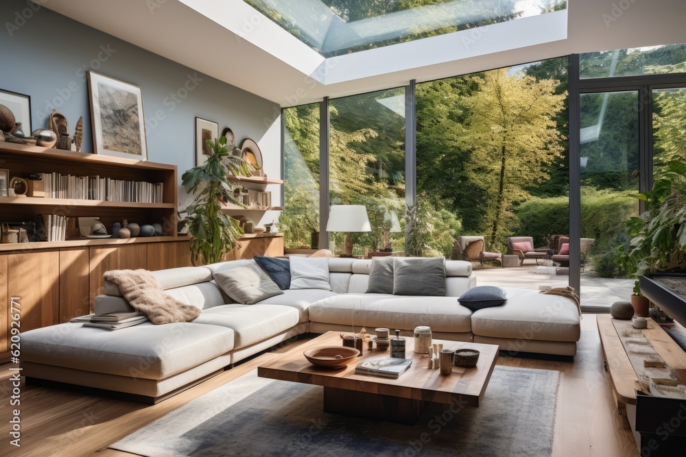 Modern Living Room Interiors, Generative AI