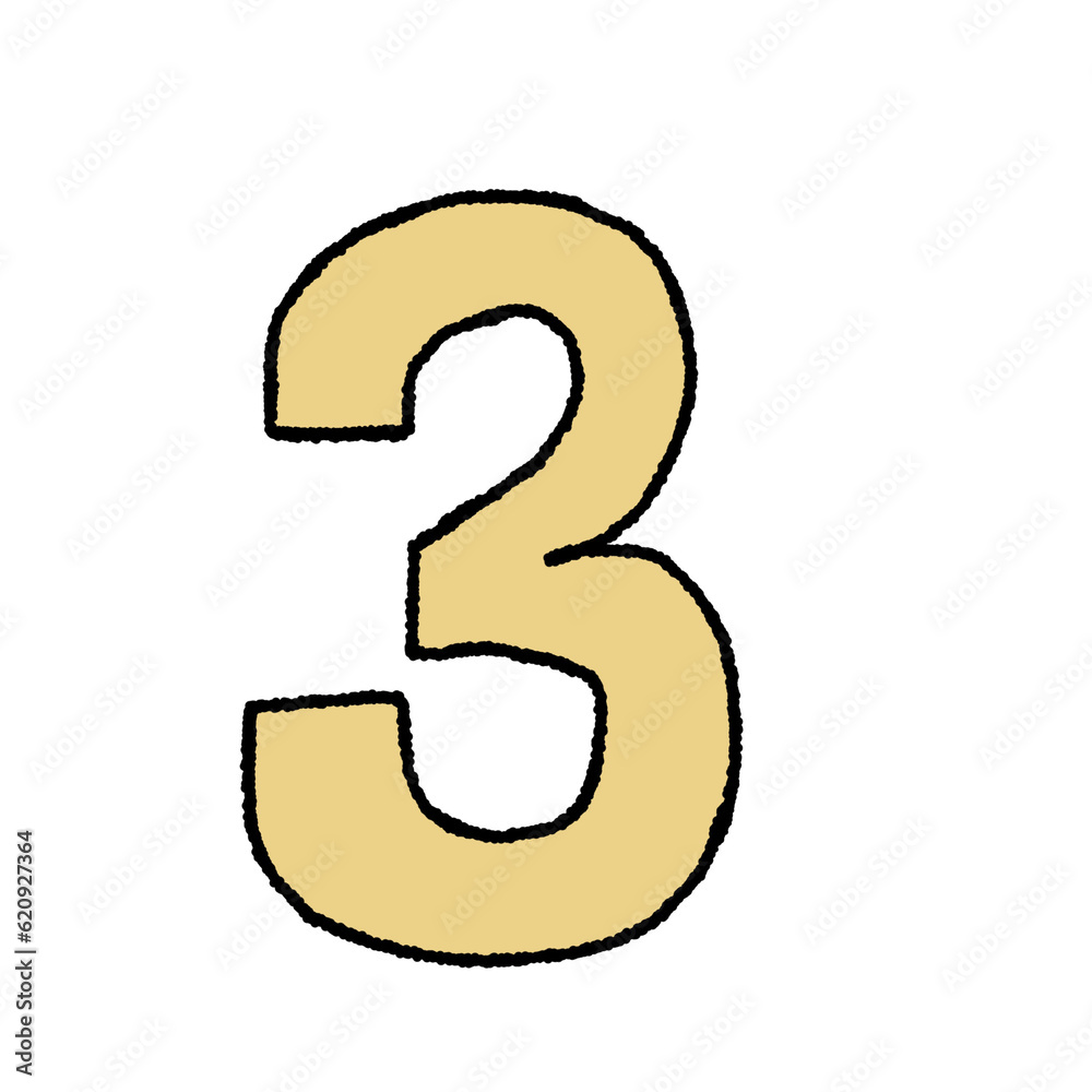 number three on white background number three on white background