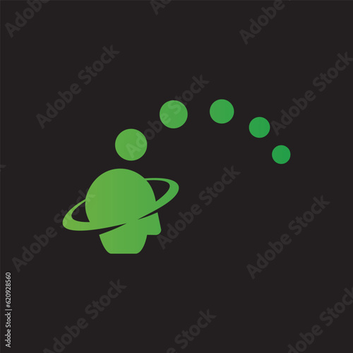A space satellite symbol. design of planet and meteor orbit, astronomical symbol template