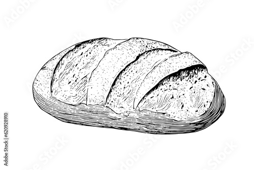 Loaf of bread. Vector hand drawn vintage engraving style vector illustration