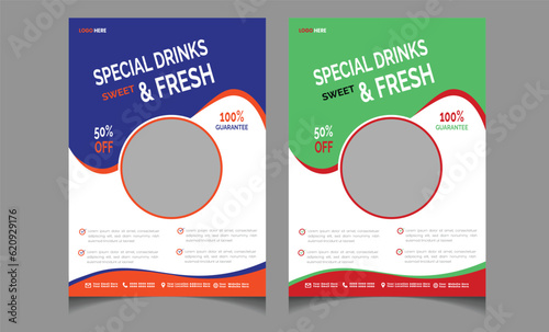  Summer fast food and drinks flyer post and web banner design