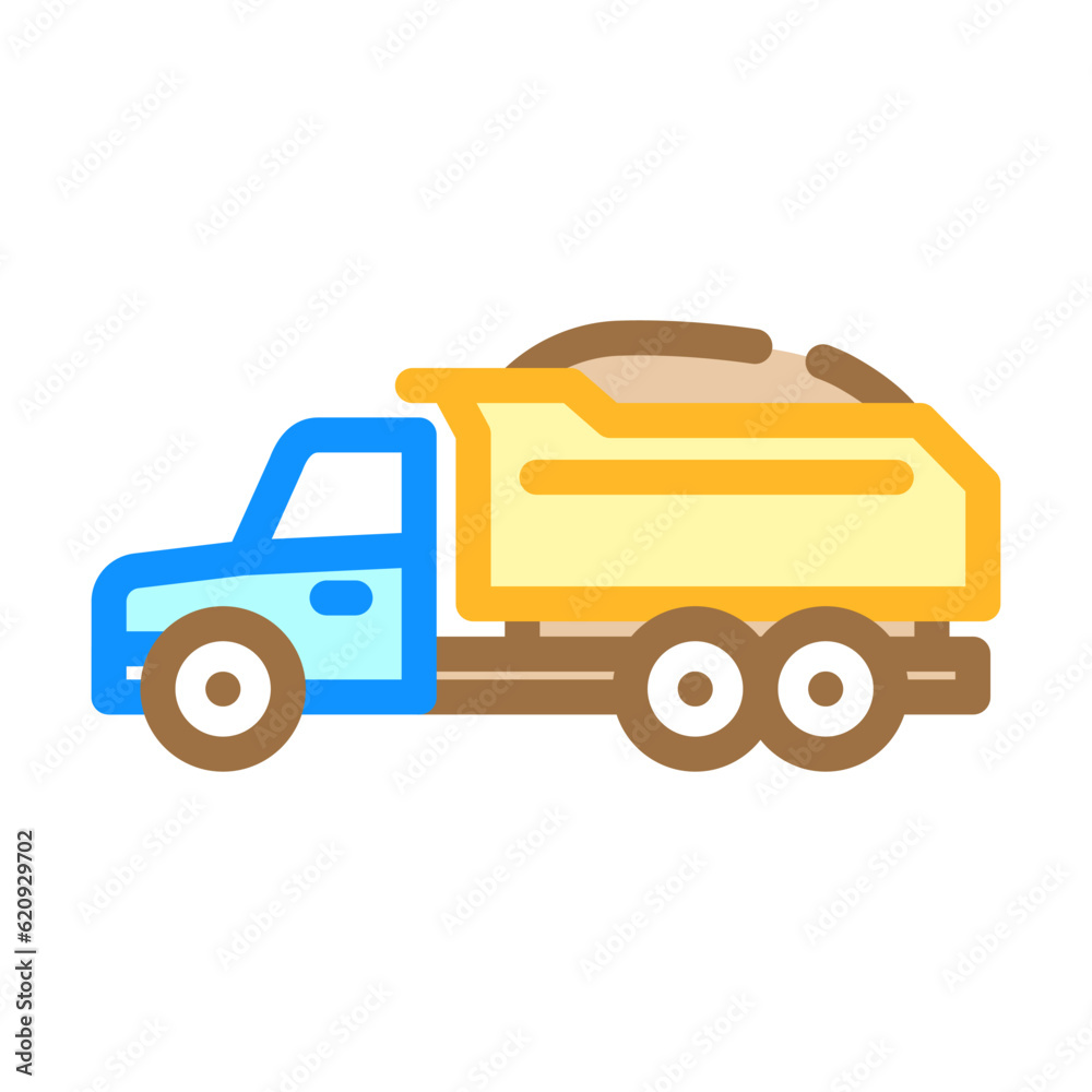 gravel truck civil engineer color icon vector. gravel truck civil engineer sign. isolated symbol illustration