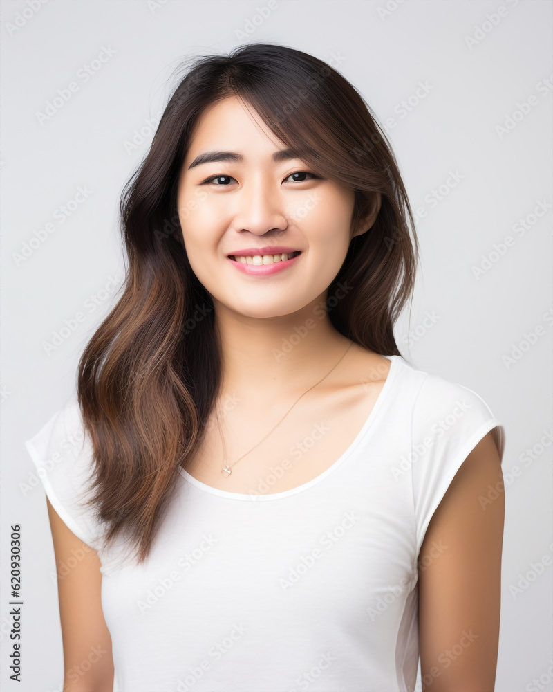 Generative ai friendly contemporary asiatic young woman smiling confident and reassuring Generative ai friendly contemporary asiatic young woman smiling confident and reassuring