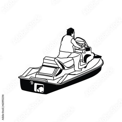 Man on jet ski design illustration vector isolated