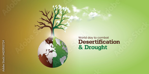 World Day to Combat Desertification and Drought celebration. Dunya collesme ve kuraklikla mucadele gunu translate: World Day of Combating Desertification and Drought.  photo