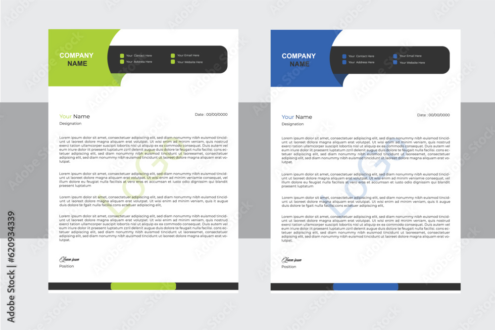 Modern Creative & Clean business style letterhead bundle of your corporate project design
