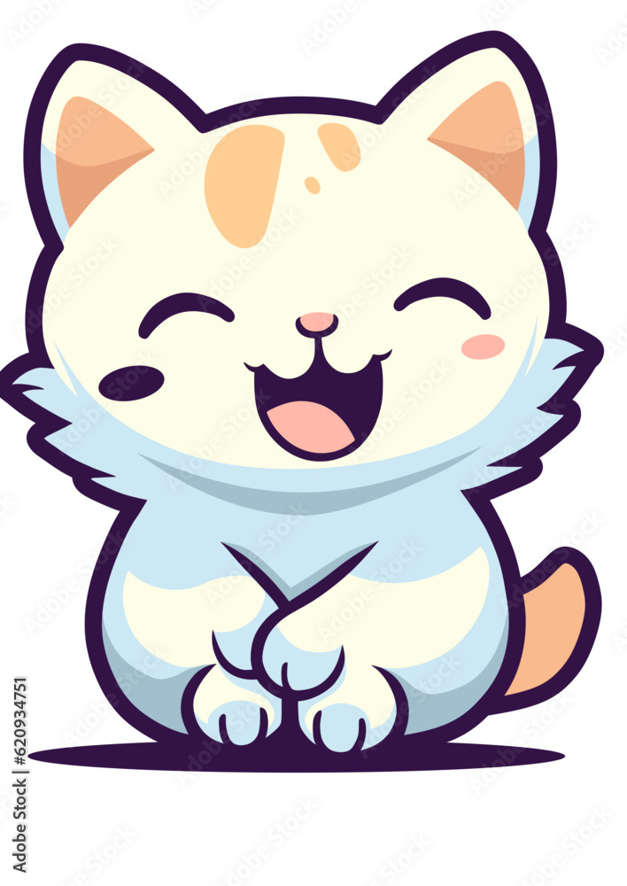 cute cat with a smile vector illustration cute cat with a smile vector illustration