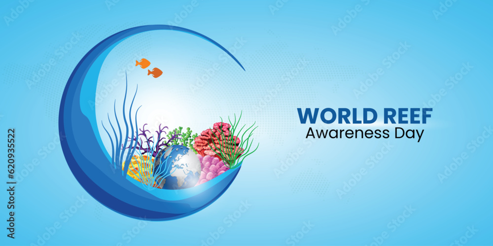 World Reef Awareness Day. Ocean coral reef dying. Underwater world ecological crisis. Corals bleaching. Ocean warming. World Reef Awareness Day. Ocean coral reef dying. Underwater world ecological crisis. Corals bleaching. Ocean warming.
