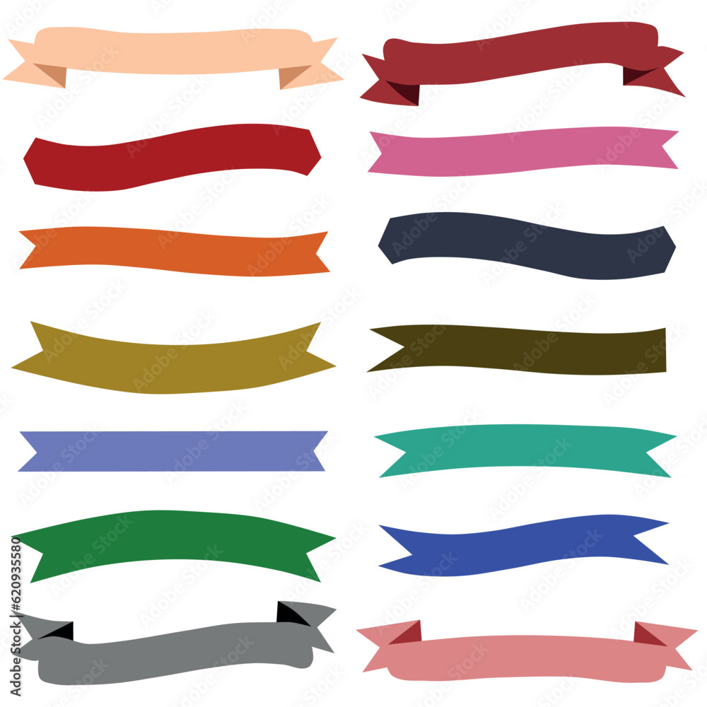 Sets of colorful ribbons icon