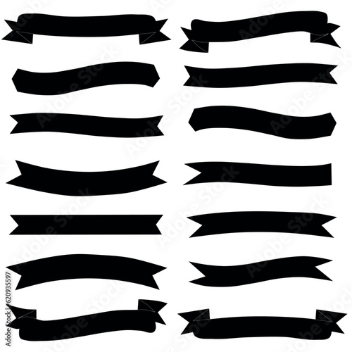 Sets of black ribbons icon