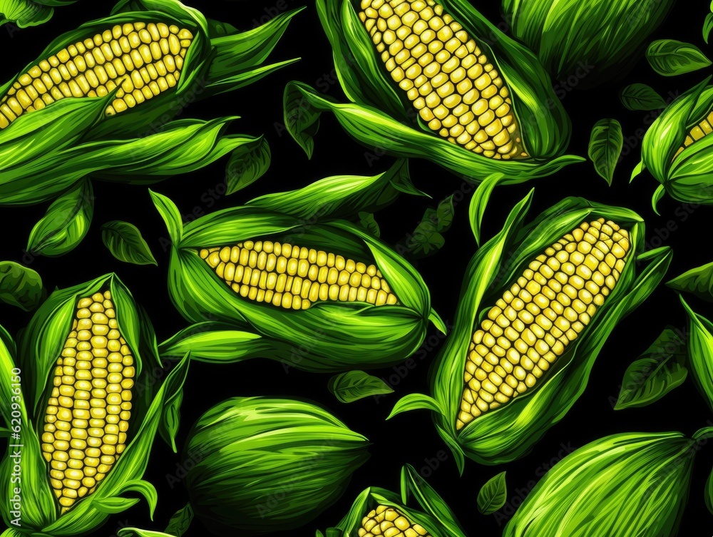 Corn drawn style seamless tiles (generative AI) Corn drawn style seamless tiles (generative AI)