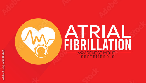 National Atrial Fibrillation (AFIB) Awareness Month is observed every year in September. banner design template Vector illustration background design.