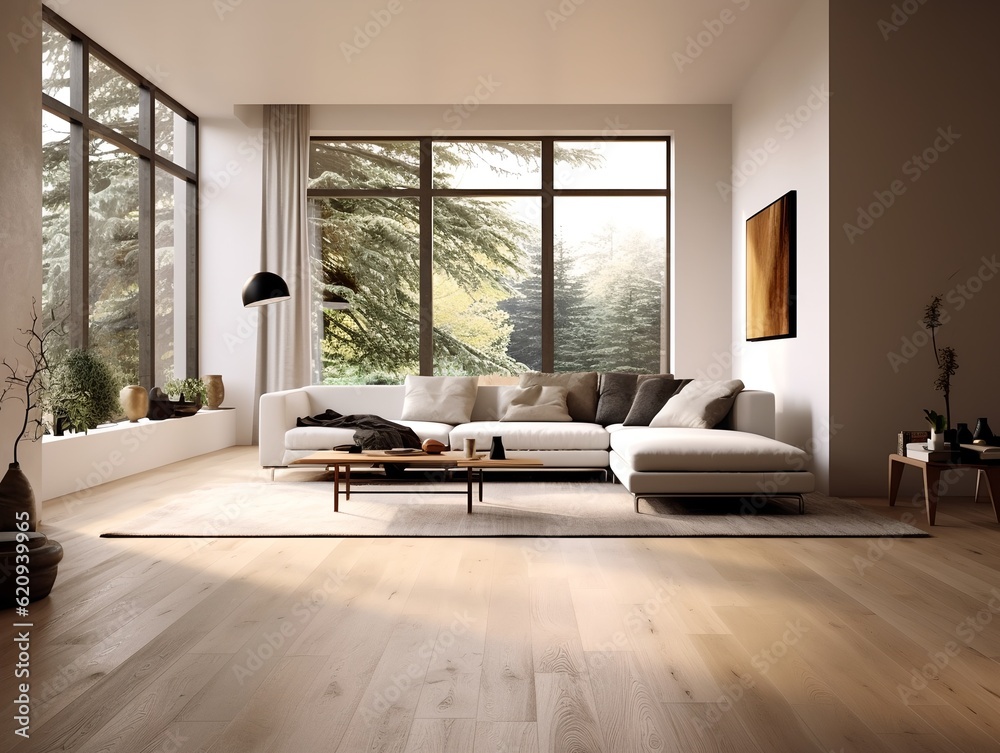 Modern living room, generative AI Modern living room, generative AI