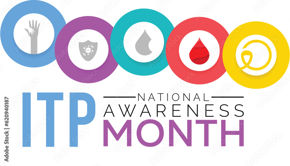ITP (Immune thrombocytopenic purpura) awareness month is observed every year in September.  banner design template Vector illustration background design.