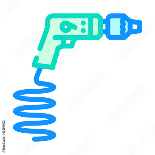 pneumatic drill tool work color icon vector. pneumatic drill tool work sign. isolated symbol illustration