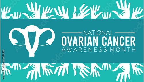 Ovarian Cancer awareness month is observed every year in September. banner design template Vector illustration background design.