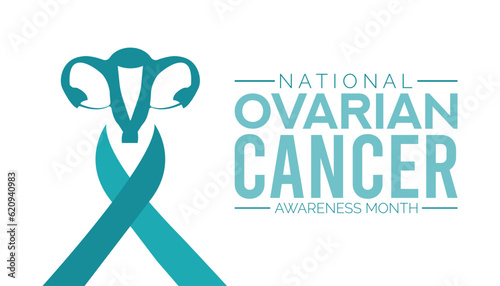Ovarian Cancer awareness month is observed every year in September. banner design template Vector illustration background design.