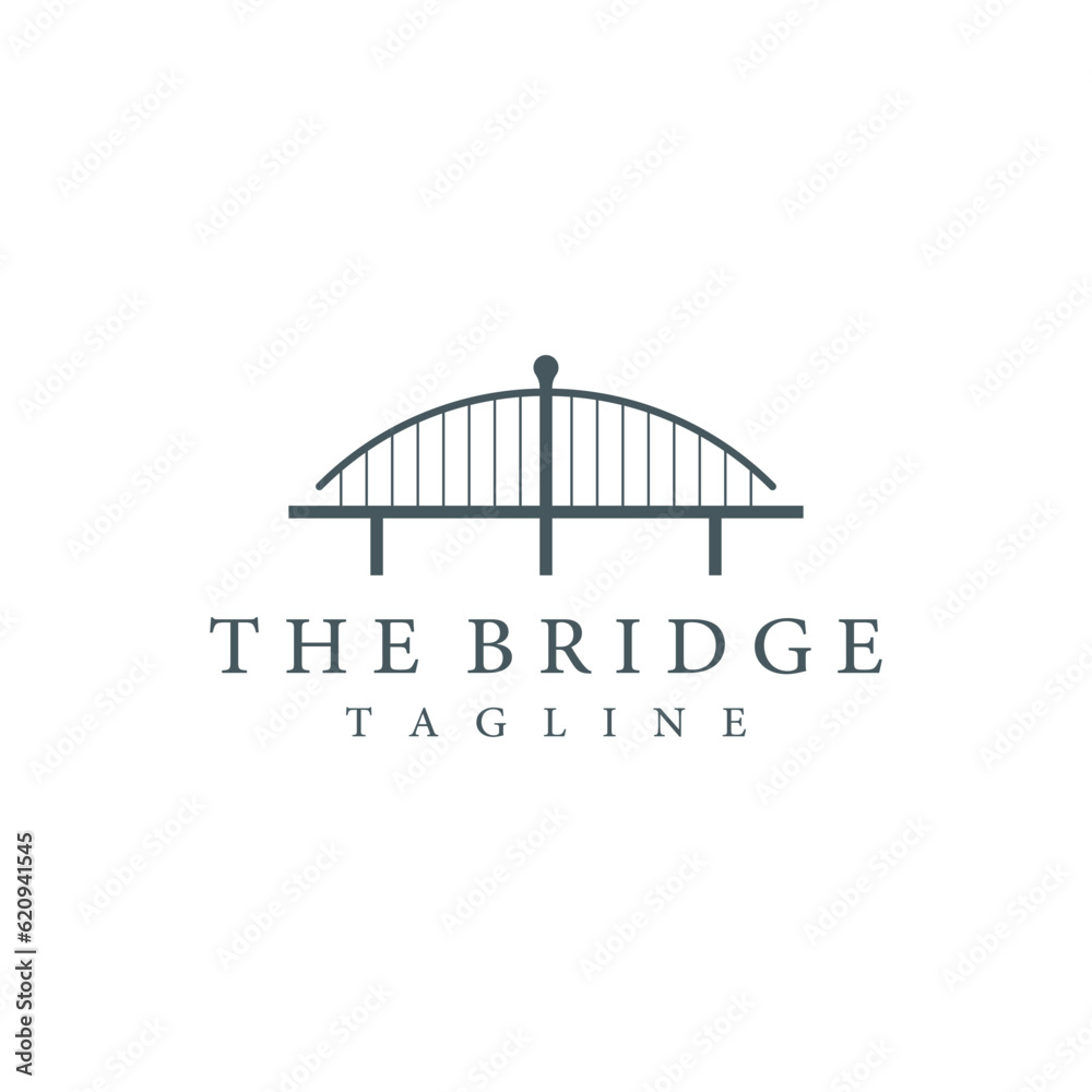 Bridge building construction abstract logo template design with creative idea.
