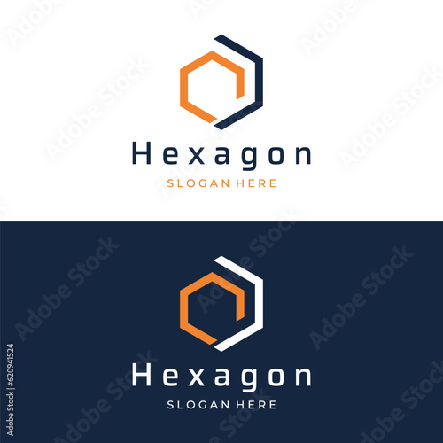 Creative and simple hexagon box or cube geometry logo template design.Logo for business, company, network,technology.
