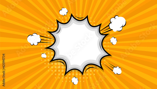 comic cartoon pop art background with cloud and stars
