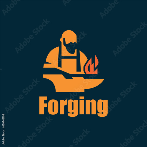 
steel forging logo design